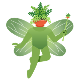 butterfly and potted plant