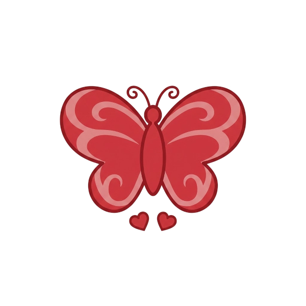Butterfly and Red heart