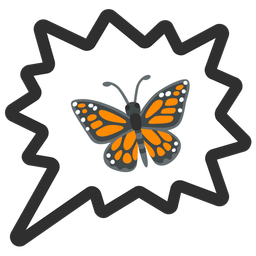 butterfly and right anger bubble