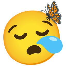 butterfly and sleepy face