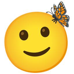 Butterfly and Slightly smiling face