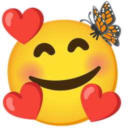 Butterfly and Smiling face with hearts