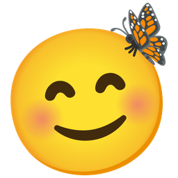 Butterfly and Smiling face with smiling eyes