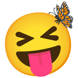 Butterfly and Squinting face with tongue