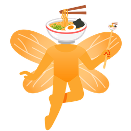 butterfly and steaming bowl