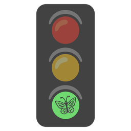 butterfly and vertical traffic light