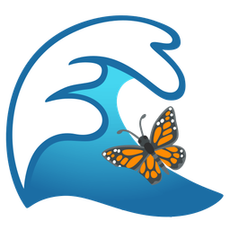 butterfly and water wave