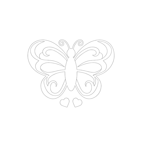 Butterfly and White heart