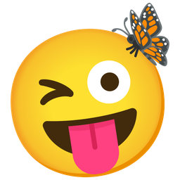 Butterfly and Winking face with tongue