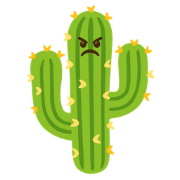 cactus and angry face