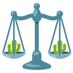 cactus and balance scale