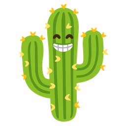 Cactus and Beaming face with smiling eyes