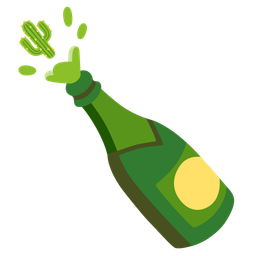 cactus and bottle with popping cork