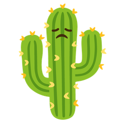 cactus and disappointed face