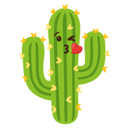 Cactus and Face blowing a kiss
