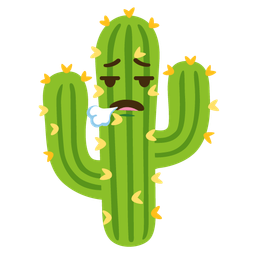 cactus and face exhaling