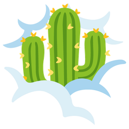 cactus and face in clouds