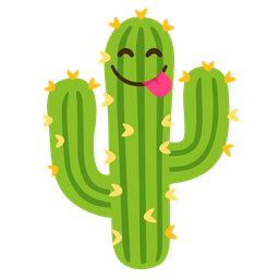 Cactus and Face savoring food