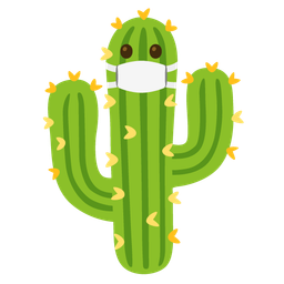 cactus and face with medical mask