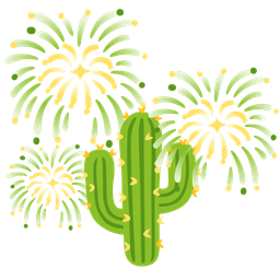 cactus and fireworks