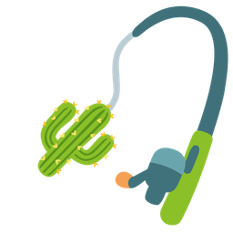 cactus and fishing pole