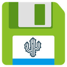 cactus and floppy disk