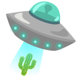 cactus and flying saucer