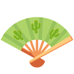 cactus and folding hand fan