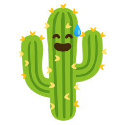 Cactus and Grinning face with sweat
