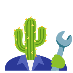 cactus and hammer and wrench