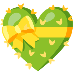 cactus and heart with ribbon
