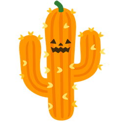 cactus and jack-o-lantern