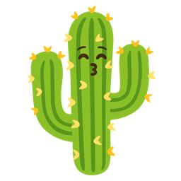 Cactus and Kissing face with closed eyes
