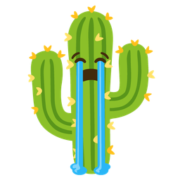 cactus and loudly crying face