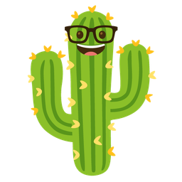 cactus and nerd face