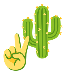 cactus and peace symbol