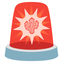 cactus and police car light