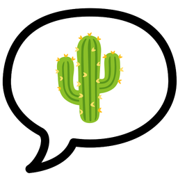 cactus and speech balloon