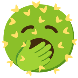 cactus and yawning face