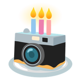 Camera and Birthday cake