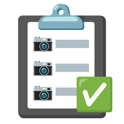 Camera and Check mark button