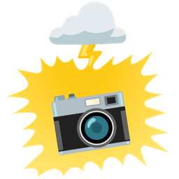 Camera and Cloud with lightning