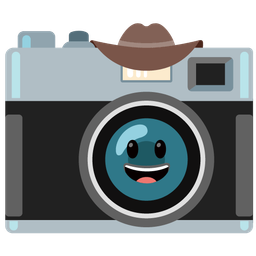 Camera and Cowboy hat face