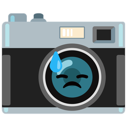 Camera and Downcast face with sweat