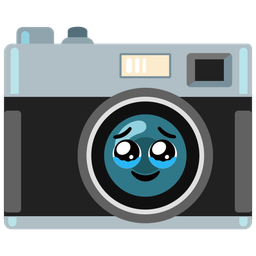 Camera and Face holding back tears