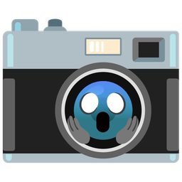 Camera and Face screaming in fear