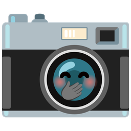 Camera and Face with hand over mouth