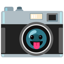 Camera and Face with tongue