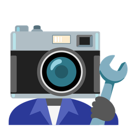 Camera and Hammer and wrench