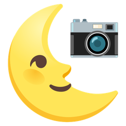 Camera and Last quarter moon face